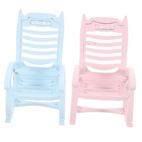 HEMOTON 2St Teenager Thermal- Fahrzeug Lager Universalrad Feuerstellenzubehör Zinn holzstuhl Beach Chair strandsessel strandstuhl Miniatur-Schaukelstuhl für Figuren Puppenhausmöbel hölzern von HEMOTON