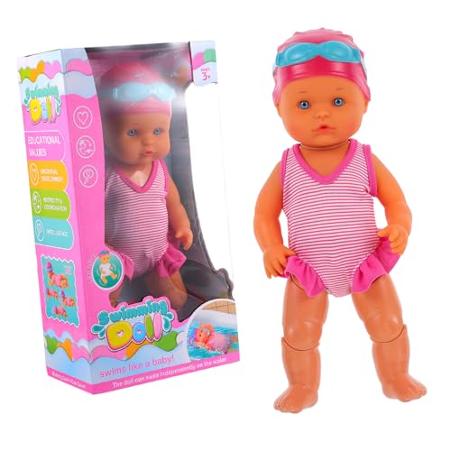 HEMOTON 2St elektrische Schwimmpuppe tröstende Puppe Badezeit-Babypuppe Schwimmen Aqua interaktives Spielzeug Kinder wasserspielzeug elektrische Puppe elektrisches Spielzeug PVC von HEMOTON