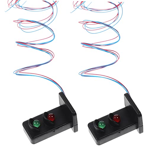 HEMOTON 2St modellbahn Lichter Kinderband Teller baumeln Schiebetürknauf sehen Gel ampelschirm Miniatures Sandtisch Dekoration modelleisenbahnen Mini-Signallichtmodell Mini-Ampel- Abs von HEMOTON