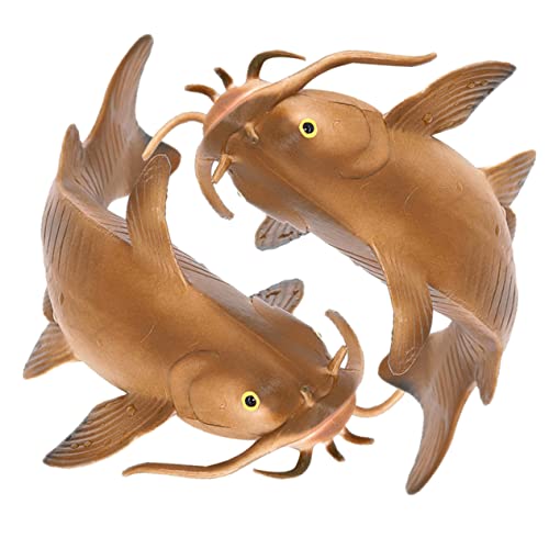 HEMOTON 2St simulierter Wels für kindergeschenke dekoringe Fantasien Decor Schleife Künstliches Gemüse aus der Küche Wels- aus Kunststoff Fischfiguren PVC von HEMOTON