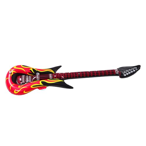 HEMOTON 2st Aufblasbare Gitarre Halloween Luftballons -kostüm Für Damen Gitarrenspielzeug Aufblasbare Musikinstrumente Prop-gitarre Halloween Aufblasbarer Klavierspieler Rot Pvc von HEMOTON