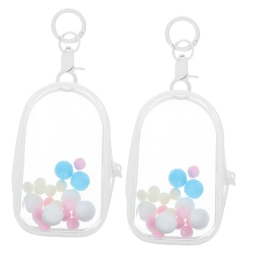 HEMOTON 2 Stücke Hohe Transparenz PVC Puppe Lagerung Tasche Keychain Display Fall für Sammlerstücke Schaufenster von HEMOTON