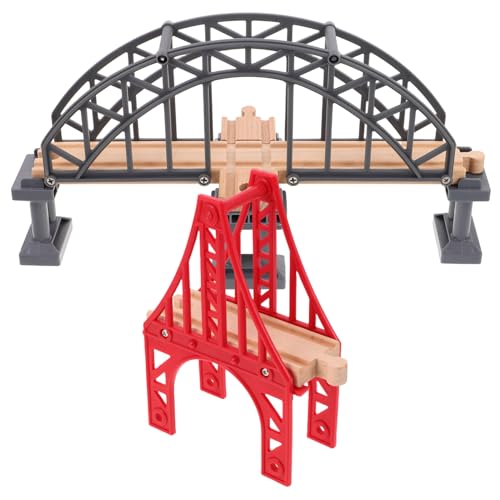 HEMOTON 2st Eisenbahnspielzeug Puzzle-Zug Massenspielzeug Auto Kabel Brücke Zug Zubehör Zug Eisenbahn Zubehör Abnehmbare Dekoration Zugzubehör Aus Holz Holzeisenbahnzubehör Plastik von HEMOTON