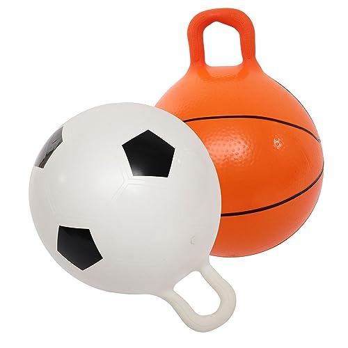 HEMOTON 2st Flummi Interessantes Kinderspielzeug Springball Mit Griff Kind Hüpft Fußballspielzeug Interaktiver Springball Hüpfendes Spielzeug Aufblasbarer Gymnastikball Kinder Hüpfend PVC von HEMOTON