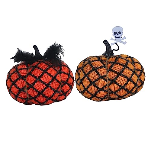 HEMOTON 2st Halloween-kürbisspielzeug Für Kinder Künstliche Kürbisse Gefülltes Kürbisspielzeug Kürbis Plüschkissen Kürbis-wurfkissen Simulationskürbis Falscher Jack o Polyester von HEMOTON