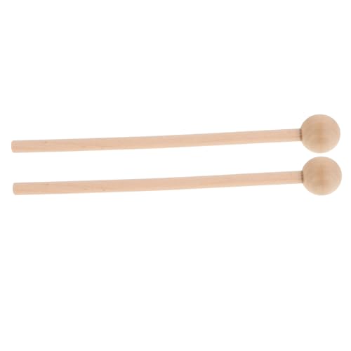 HEMOTON 2st Hammer Garnschlägel Trommelstock-handpercussion Rhythmussticks Für Kinder in Großen Mengen Zungentrommelschlägel Glockenspiel Für Kinder Schlagholzstöcke Hölzern Beige von HEMOTON