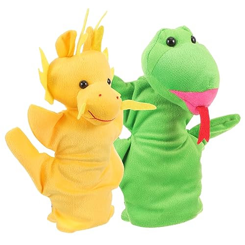 HEMOTON 2st Kinderpuppe Handpuppe Zum Geschichtenerzählen Tierpuppen Plüschtierspielzeug Interaktives Marionettenspielzeug Kinderspielzeug Plüschpuppe Puppen Für Stoff von HEMOTON