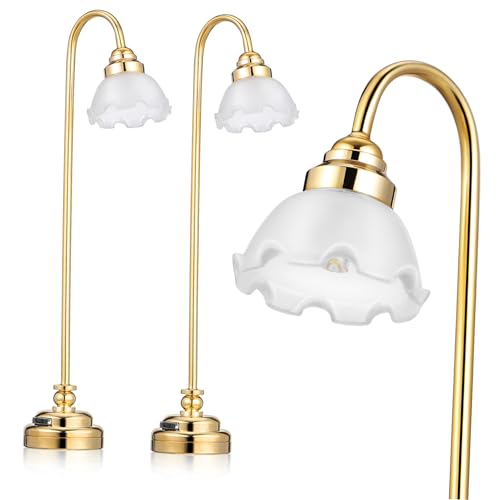 HEMOTON 2st Mini- -tischlampe Miniatur-puppenhauslichter Miniatur-tischlampe Puppenstuben-stehlampe Puppenhaus Schreibtischlampe Puppenhaus-postlichter Led-puppenhauslichter Glas von HEMOTON