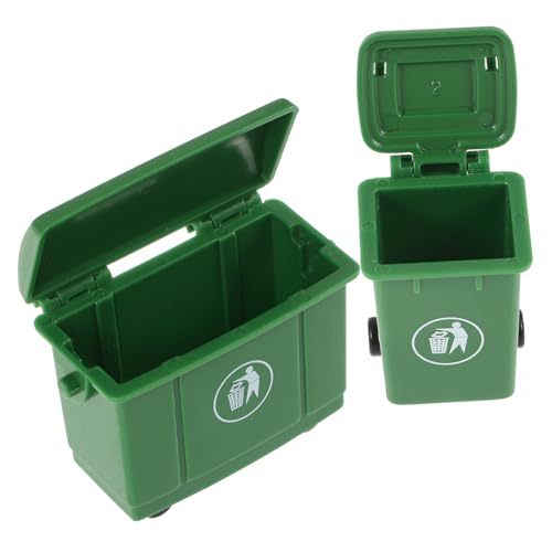 HEMOTON 2st Puppenhaus-mülleimer Müll Fürs Auto Mülltonne Wickeltasche Deckel Windeln Mini Müll Puppenhausmöbel Kücheneimer Cool Müllbehälter Miniaturen Puppenhaus Bausatz Plastik Green von HEMOTON