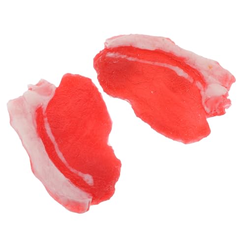 HEMOTON 2st Schweinefleischimitat Mini Hausmannskost Gefälschtes Frisches Schweinefleisch Haustier Essen Künstliche Fleischrequisiten Künstliches Steak Gefälschtes Fleischspielzeug Harz von HEMOTON