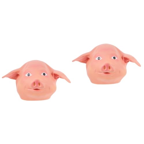 HEMOTON 2st Schweinemaske Halloween-cosplay-stütze Schweinekostüm Masken Halloween- -maske Schweinekopfmaske Gruseliges Tiere Kopfbedeckung Abschlussball Maske Emulsion von HEMOTON