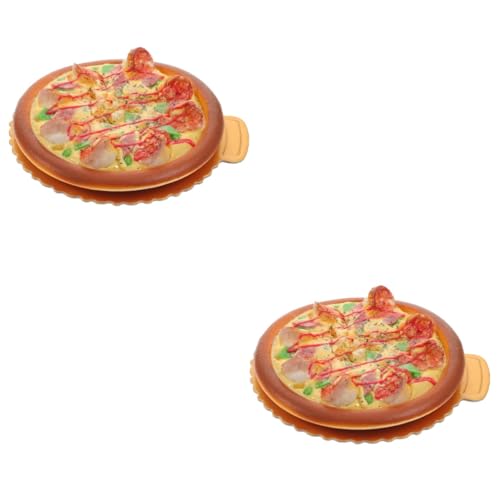 HEMOTON 2st Simulation Pizza-Modell Künstliches Lebensmittelmodell Kinderspielzeug Lebensmitteldekor Simulation Lebensmittelmodell Kinder Spielset Künstliche Pizza Zähler PVC Kleinkind von HEMOTON