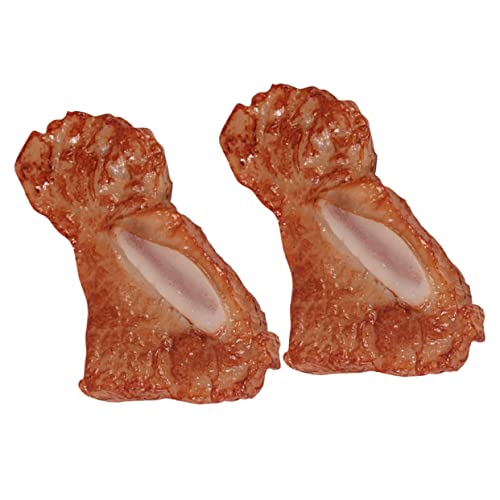 HEMOTON 2st Simuliertes Steak Gefälschter Rippen Requisitenspielzeug Spielzeugnahrung Künstliche Nahrung Ausstellungsmodell Für Schweinerippchen Halloween-Knochen Stützrippen PVC von HEMOTON