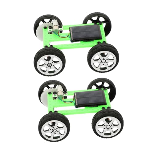 HEMOTON 2st Solarautospielzeug Rc-car-kit Solarautos Für Solarbetriebenes Modellauto DIY Solarauto Komponenten Für Die Fahrzeugmontage Baue Dein Eigenes Auto Abs Green von HEMOTON