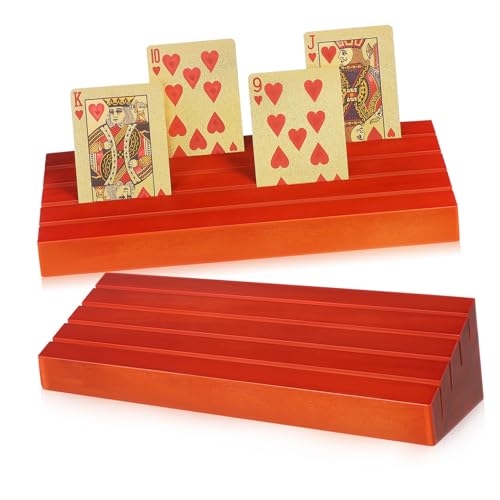 HEMOTON 2st Spielkartensockel Aus Holz Basis Für Spielkarten Kartenhalter Für Spielkarten Domino-fliesenständer Spielkartenfach Langer Kartenhalter Spielkartenbasis Brown Kiefernholz von HEMOTON