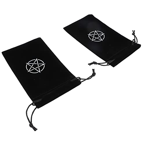 HEMOTON 2st Tarot-Aufbewahrungstasche Tarot-runentasche Satinbeutel Mit Kordelzug Taschen-Organizer-Beutel Geschenkbeutel Mit Kordelzug Tarot-Tasche Hochzeitssack Mit Kordelzug Stoff Black von HEMOTON