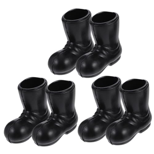 HEMOTON 3 Mini-Stiefel Mini-wichtel-Schuhe Weihnachtsschuhe Modelle Weihnachtsstiefeldekoration Schwarze Stiefeletten Sankt-Stiefel-anhänger Plastik Kuchen Hausschuhe von HEMOTON