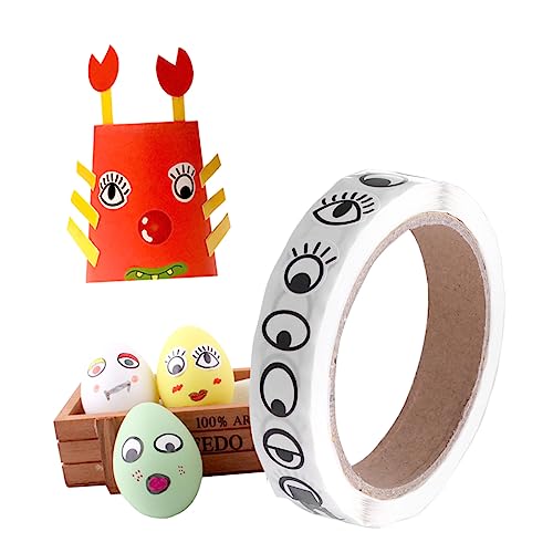 HEMOTON 3 Rolle Druckeraufkleber Aufkleber Kinder Stickers for Premium Aufkleber Googly Augenaufkleber thermisches Etikett leer Etiketten Strichcode mit Kleber Applikationen Augapfel von HEMOTON