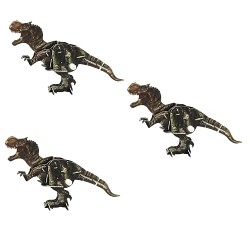 HEMOTON 3 STK 3D Dinosaurier Puzzle Modelle simuliertes Dinosauriermodell lebensechter Dinosaurier Dino Puzzle Jungs Spielzeug D Puzzle Spielzeug D Puzzle Tiermodell Dinosaurier-Schmuck von HEMOTON