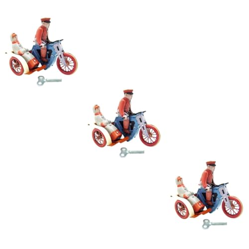 HEMOTON 3 STK Rikscha-Spielzeug Fahrrad fahrende Figur Partyspielzeug aufziehen Rikscha fährt hoch Fahrraddekorationen Retro Styles dekoring Dreirad Spielzeug Rikscha-Aufziehspielzeug von HEMOTON