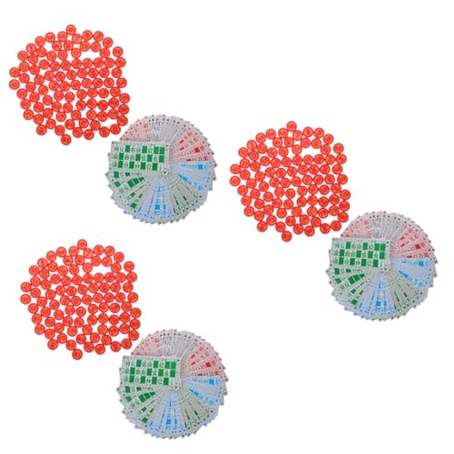 HEMOTON 3 Sätze Bingo-Schach Spiele für mehrere Personen Bingo Karten schachfiguren Schachstücke bretspiele lustige Bingokarten interessantes Bingospiel Bingo-Papier Plastikpapier von HEMOTON