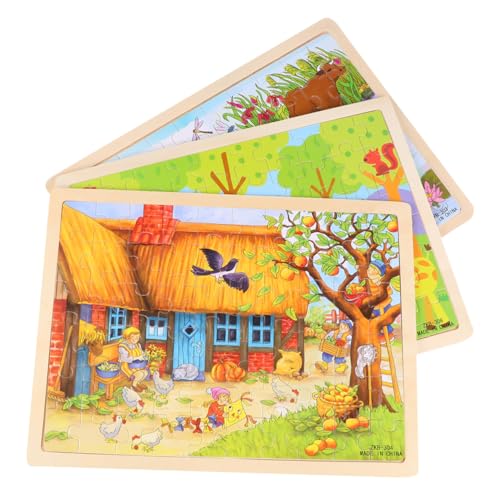 HEMOTON 3 Sätze Holzpuzzles Lernspielzeug Bunte Tiermotive Bauernhof Zoo Teich Pädagogisch für Jungen Mädchen Vorschule HEMOTON 3 Sätze Holzpuzzles Lernspielzeug Bunte Tiermotive Bauernhof Zoo Teich Pädagogisch für Jungen Mädchen Vorschule von HEMOTON