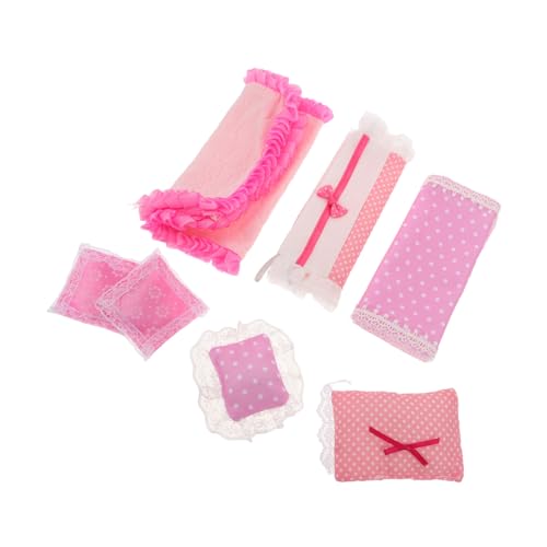 HEMOTON 3 Sätze Maßstab mit Mini Bettlaken Kissen Weiche Farben Kompatibel für Puppenhaus Schlafzimmer Möbel Zubehör HEMOTON 3 Sätze Maßstab mit Mini Bettlaken Kissen Weiche Farben Kompatibel für Puppenhaus Schlafzimmer Möbel Zubehör von HEMOTON