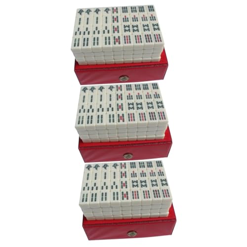 HEMOTON 3 Sätze Reise Freizeit Mahjong Mahjong-Fliesen Reise Tischspiel Mahjong Spielzeug Für Die Reise Mahjong-Spielzeug Tragbares Mahjong-Spiel Kleines Mahjong-kit Mini-Mahjong-kit Acryl von HEMOTON