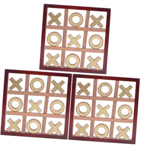 HEMOTON 3 Sätze Xo Schach Schachbrettspiel Spielzeug Strategie-brettspiel Schachspielzeug Aus Holz Interaktives Spielzeug Zehenspielzeug Kinderspielzeug Lernspielzeug Brown Hölzern von HEMOTON