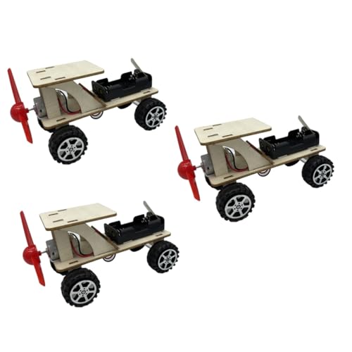 HEMOTON 3 Sets Off Road Auto Modell Schulen Windkraft Auto Requisite DIY Montagespielzeug Windbetriebenes Auto Windkraft Auto Wissenschaftsprojekt DIY Technik Experimente DIY von HEMOTON