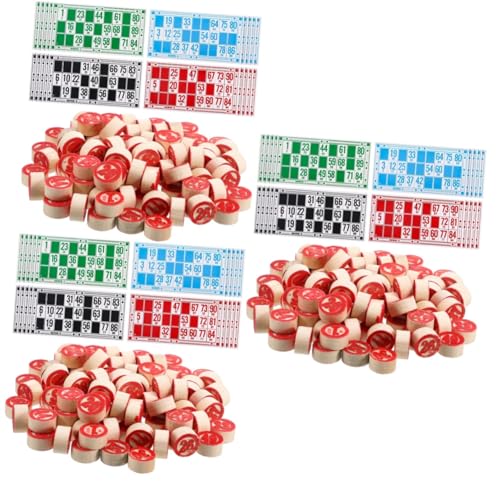 HEMOTON 3 Sets Russisches Bingo Schachspiel Spielzeug Spielset Rusa Mexikanisches Bingospiel Puzzlespiele Bingokarten Lotto Familienspiel Tombola Pädagogisches Schachspielzeug von HEMOTON