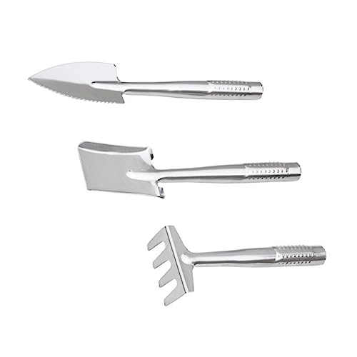 HEMOTON 3 Stück 1 Satz Schaufelrechen Aus Edelstahl Gartenschaufel Werkzeuge Collier Wissenschaft Zentrifugenröhrchen Mini-Formen Sehen Sukkulenten Künstliche Pflanzen Gel Rostfreier Stahl von HEMOTON