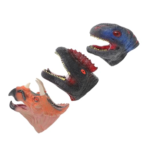 HEMOTON 3 Stück Dinosaurier Handpuppen Spielzeug Rollenspiel Spielzeug Triceratops Diplodocus Velociraptor Spielzeug Tierpuppen Realistische Rollenspiele Handpuppe Dinosaurier von HEMOTON