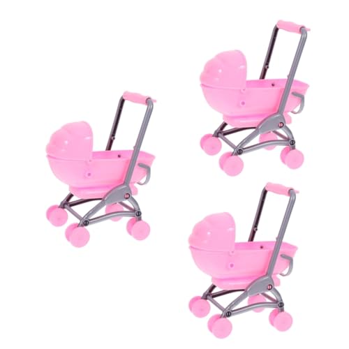 HEMOTON 3 Stück Kinderspielzeugwagen Beweglicher Kinderwagen Kunststoff Puppenwagen Spielzeug Kinderwagen Puppenwagen Für 5 Jahre Alte Mädchen Kinderwagen Für Puppen Simulation von HEMOTON