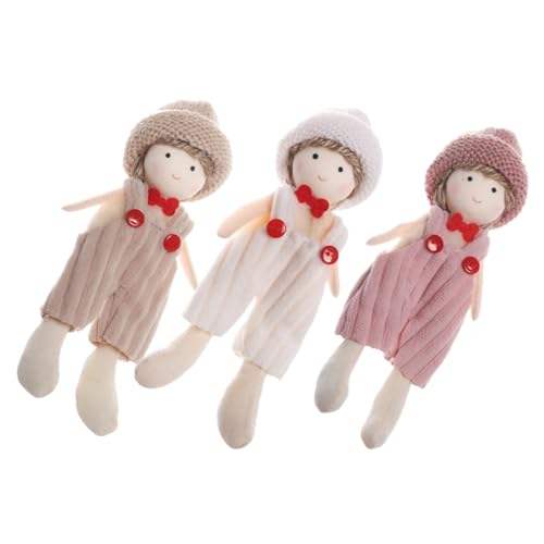 HEMOTON 3 Stück Strickmütze Für Kleine Jungen Overall Puppenanhänger Medaillon Puppen des Deckels Massenspielzeug Für Kleine Jungen Die Marionetten Kinderspielzeug Kleine Puppe von HEMOTON