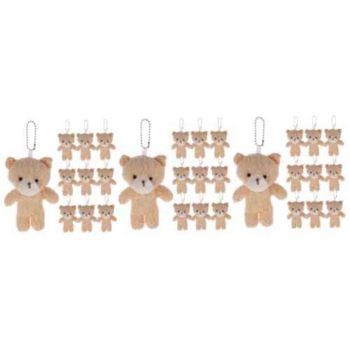 HEMOTON 30 STK Teddybär-Anhänger Kleiner Plüschbär Mini-Kuscheltiere Masse Abschluss-Minibär 2024 Grad Bär hängende Mini-Bärenfiguren multifunktionale Bärenfiguren -Fleece Beige von HEMOTON