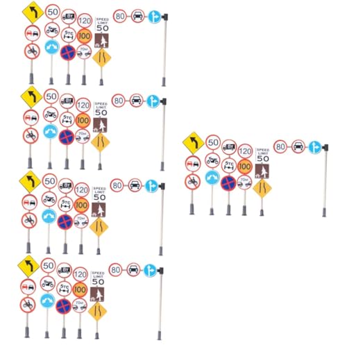 HEMOTON 30 STK Zubehör für Mikrolandschaften Straßenwarnschild Spielzeug Mini-Straßenschild Spielzeuge Bausteine Embleme Schilder für Sandtisch-Straßensperren Verkehrsindikatormodell Ampel von HEMOTON