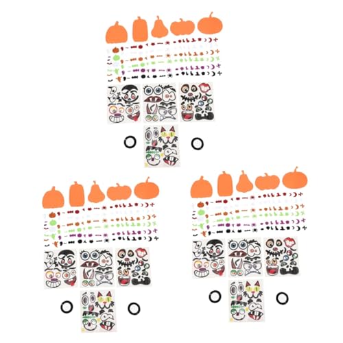 HEMOTON 36 STK Kürbis-Aufkleber Machen Sie Ihren Kürbisgesichtsaufkleber Aufkleber-Kits zum Dekorieren von Kürbissen Halloween Aufkleber Halloween Sticker Wandaufkleber Kürbis Verzierungen von HEMOTON