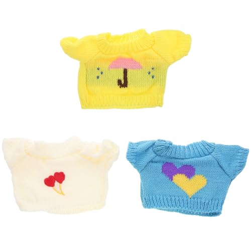 HEMOTON 3Pcs Puppenkleidung Bär Kleidung Niedlich Gefüllte Tierpuppenzubehör Plüschspielzeugkleidung Bärenpullover Outfit Passen 12 Zoll Bären Tierplüschpuppen Gefülltes Spielzeug von HEMOTON