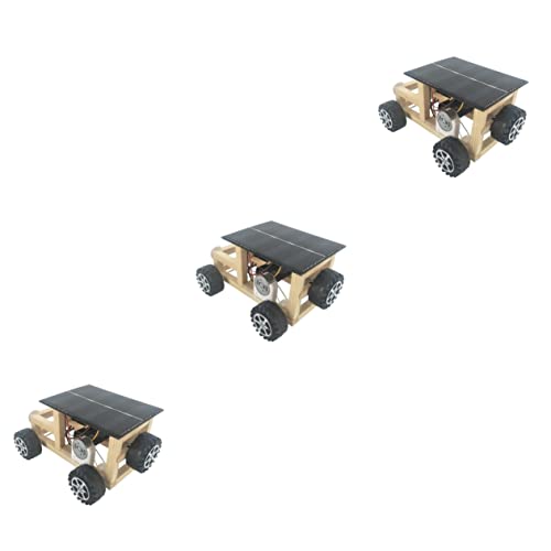 HEMOTON 3St DIY Solarauto rc Auto selber Bauen Solarauto Spielzeug solarbetriebenes Spielzeugauto Montageauto Spielzeug solar Auto technolyze Solarauto aus Holz Montage Solarauto von HEMOTON