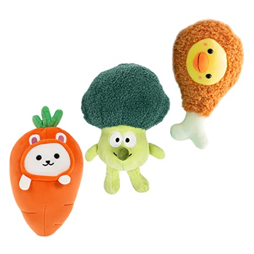 HEMOTON 3St Kleine Puppe mit Essen Plüschtier Kinder Kuscheltier Holiday Decorations Spielzeuge Gemüseplüschpuppenspielzeug Essenspuppe Spielzeug Lebensmittel Karotte PP Baumwolle von HEMOTON