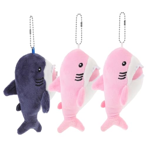 HEMOTON 3St Shark plushies Shark zubehör Plüsch versiegeln Hase stickig Giraffe Tiere Flauschige Schlüsselanhänger zum Aufhängen süße Plüsch-Schlüsselanhänger Hai-Schlüsselanhänger Linter von HEMOTON