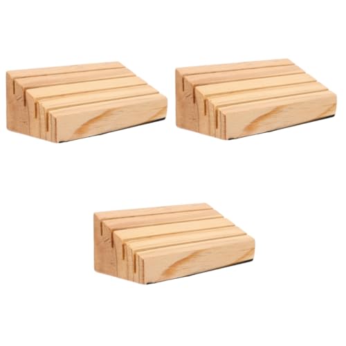 HEMOTON 3St Spielkarten Halterung Ablagefach für Spielkarten Mahjong-Fliesenhalter spielkartenhalter Spielkarten aufbewahrung Tischkartenhalter aus Holz Holzständer Kartenfach Kiefernholz von HEMOTON