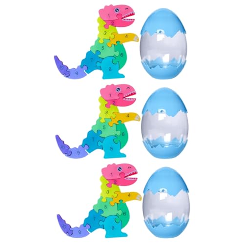 HEMOTON 3st Lernspielzeug Für Kinder Nummer Holzspielzeug Hölzern Kidcraft-spielset Dinosaurier-lernspielzeug Mini-meerestierfiguren Spielzeuge Kinderspielzeug Puzzle Bambus Anzahl von HEMOTON