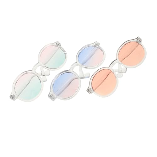 HEMOTON 3st Puppenbrille DIY Puppenhaus-Brille Mini-glasenten Miniaturpuppen-kostümbrille Puppe Verkleiden Zubehör Puppenhaus-Miniatur-Brille Bastelzubehör Zum Anziehen Von Puppen Plastik von HEMOTON