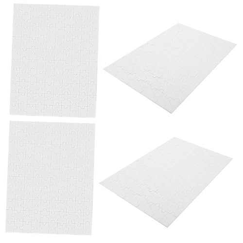 HEMOTON 4 Blätter Leere Puzzles DIY Puzzle weißes Puzzle White Puzzle Bemalbares, beschreibbares Puzzle beschreibbare Rätsel leeres Puzzle zeichnen Leere Rätsel zum Zeichnen Papier Beige von HEMOTON