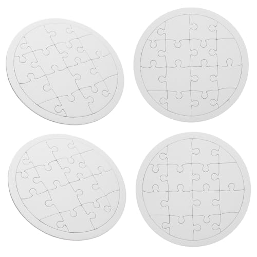 HEMOTON 4 Blätter Malpuzzle Für Kinder DIY & Handwerk Leere Puzzles Selber Machen Puzzles Für Kinder Leeres Puzzle Leere Rätsel Zeichnen Von Puzzle-Handwerk DIY-rätsel Weiß Papier von HEMOTON