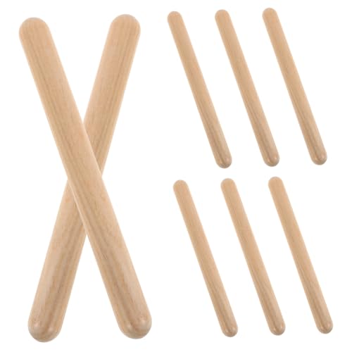 HEMOTON 4 Paar Percussion Musik Drumsticks Musik Drumsticks Musikinstrument Drumsticks Bass Drumsticks Tragbare Drumsticks Beat Stick Rhythmus Stick Tragbare Drumsticks Khaki Holz von HEMOTON