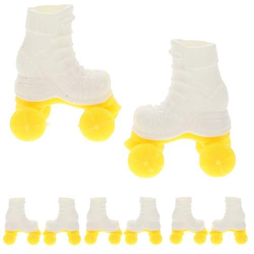 HEMOTON 4 Paare Puppenschlittschuhe 1:6 Puppenzubehör Mini-ski Mini-kurzski-Skates Für Den Schnee Puppenschuhe 1/6 Puppenzubehör Puppenhausdekorationen Puppen-Winterkleidung Plastik von HEMOTON