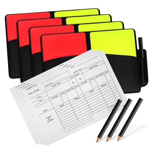 HEMOTON Schiedsrichter Essential Set 4 Rot Scorebook Bleistift Fußball Volleyball Fußball Schiedsrichter von HEMOTON